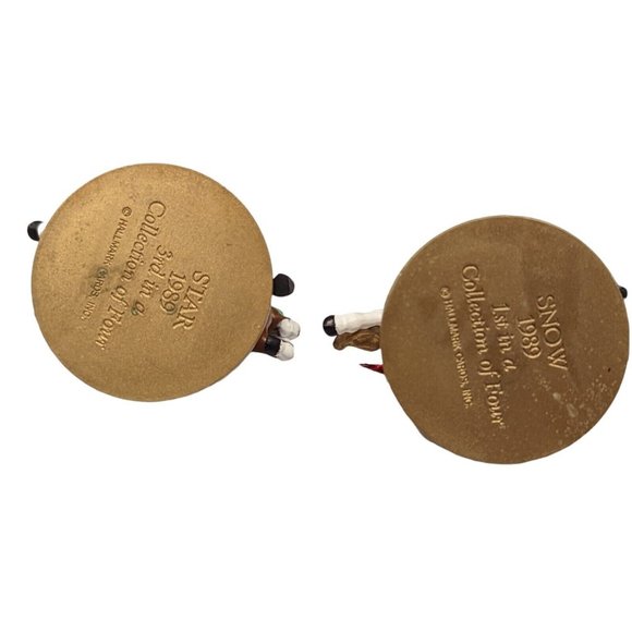 VTG - 1989 Hallmark Christmas Ornaments set of all 4 Carousel Horses w/ base - Picture 3 of 4